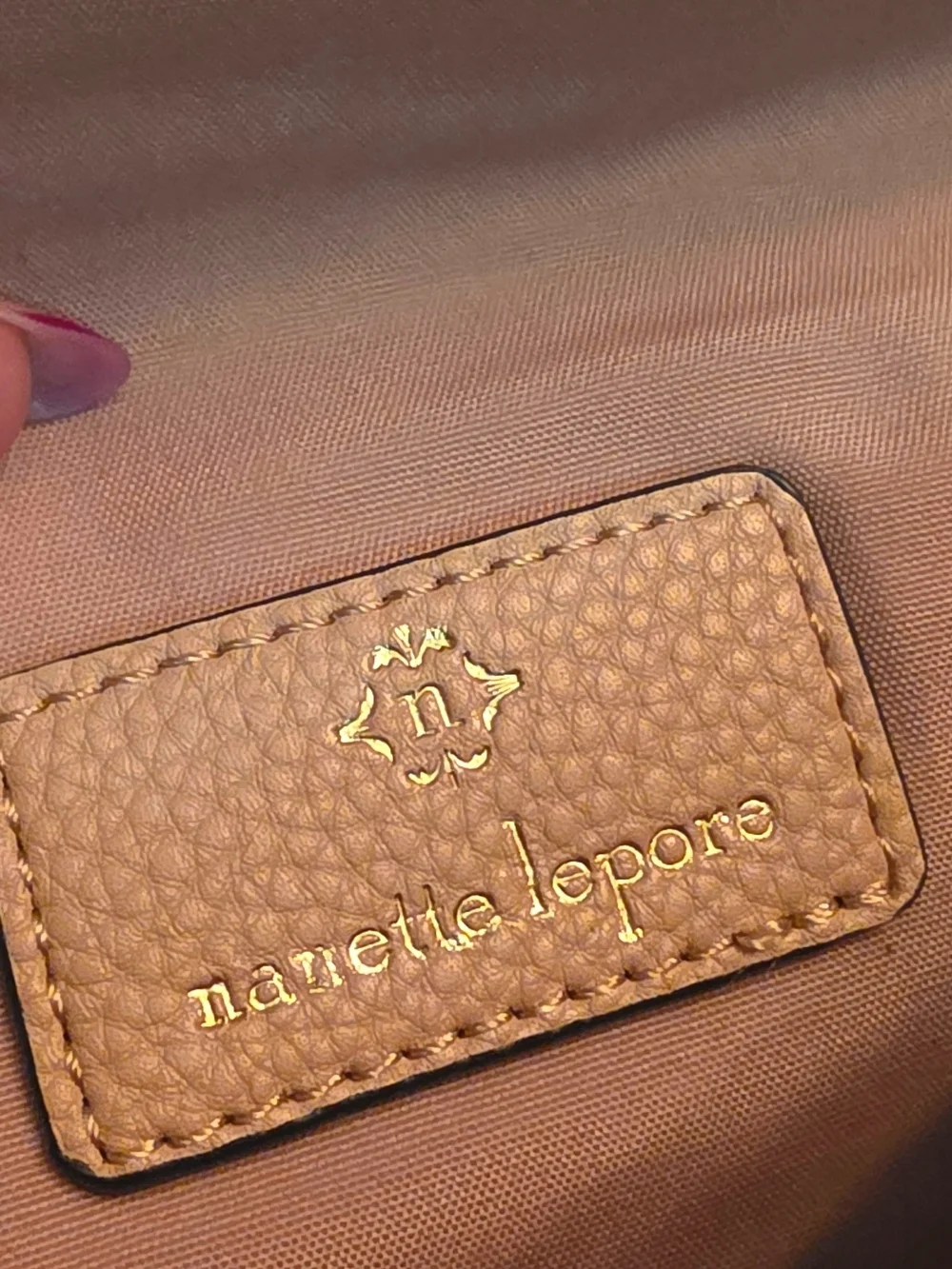 Nanette Lepore Blush Pink Monogram Chain Wallet Clutch Crossbody Envelope Bag